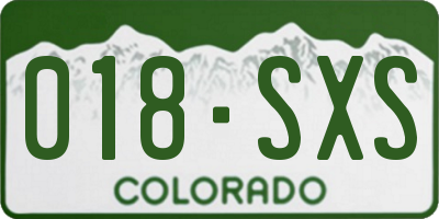 CO license plate 018SXS