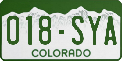 CO license plate 018SYA