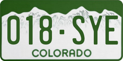 CO license plate 018SYE