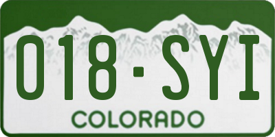 CO license plate 018SYI