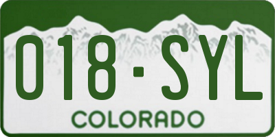 CO license plate 018SYL