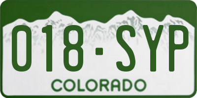 CO license plate 018SYP