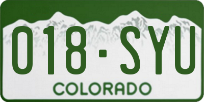 CO license plate 018SYU
