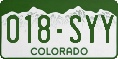CO license plate 018SYY