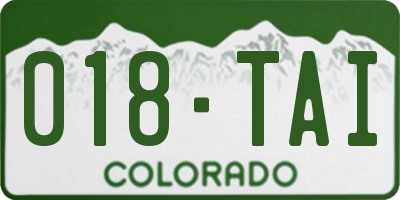 CO license plate 018TAI