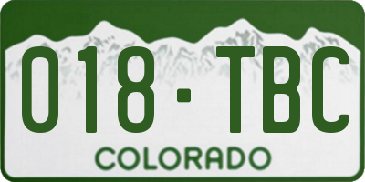 CO license plate 018TBC