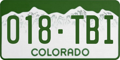 CO license plate 018TBI