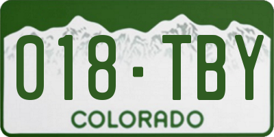 CO license plate 018TBY