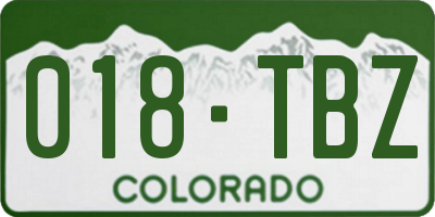 CO license plate 018TBZ