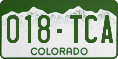 CO license plate 018TCA