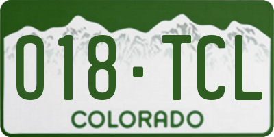 CO license plate 018TCL