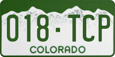CO license plate 018TCP