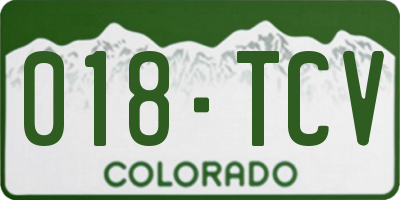CO license plate 018TCV