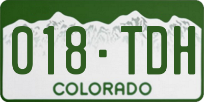 CO license plate 018TDH