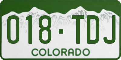 CO license plate 018TDJ