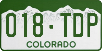 CO license plate 018TDP