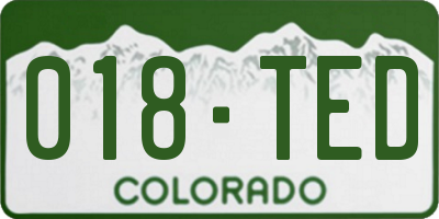 CO license plate 018TED