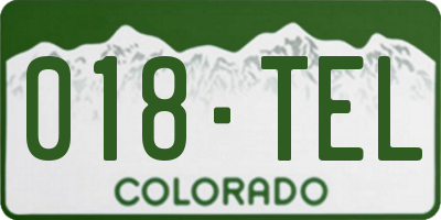 CO license plate 018TEL