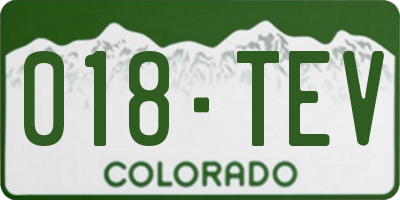 CO license plate 018TEV