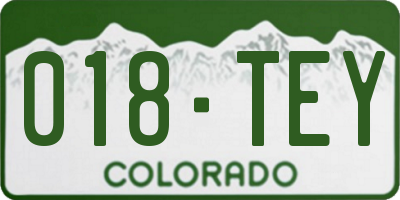 CO license plate 018TEY