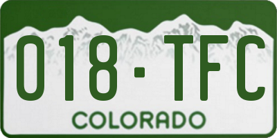 CO license plate 018TFC