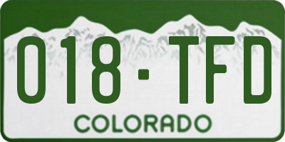 CO license plate 018TFD