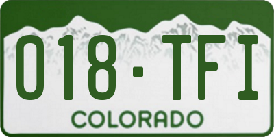 CO license plate 018TFI