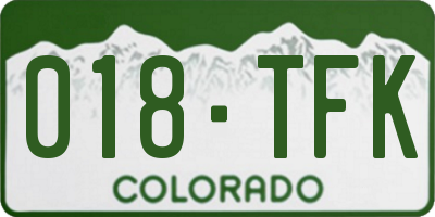 CO license plate 018TFK