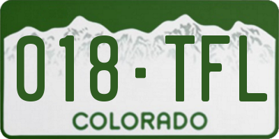 CO license plate 018TFL