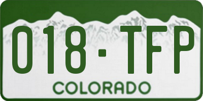CO license plate 018TFP