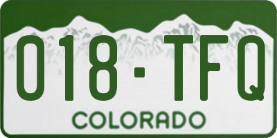 CO license plate 018TFQ