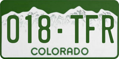 CO license plate 018TFR