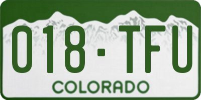 CO license plate 018TFU