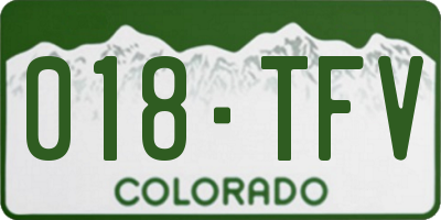 CO license plate 018TFV