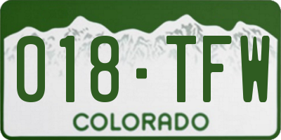 CO license plate 018TFW