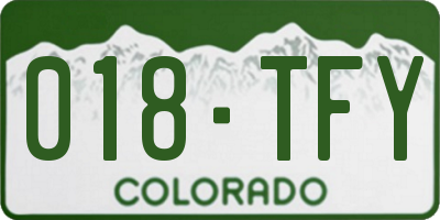 CO license plate 018TFY
