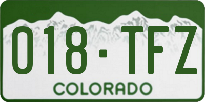 CO license plate 018TFZ