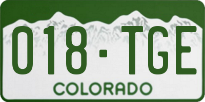 CO license plate 018TGE