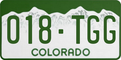 CO license plate 018TGG