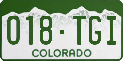 CO license plate 018TGI