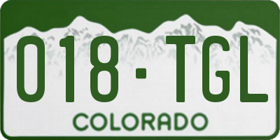 CO license plate 018TGL