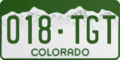 CO license plate 018TGT