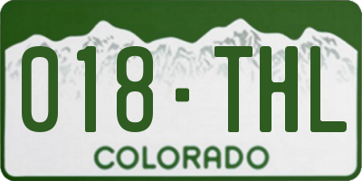 CO license plate 018THL