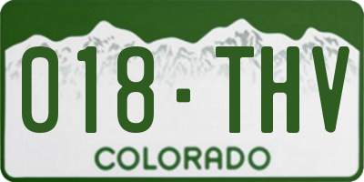 CO license plate 018THV