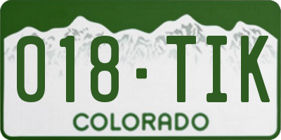 CO license plate 018TIK
