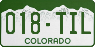 CO license plate 018TIL