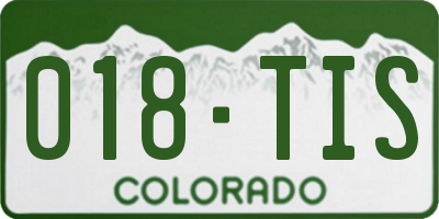 CO license plate 018TIS