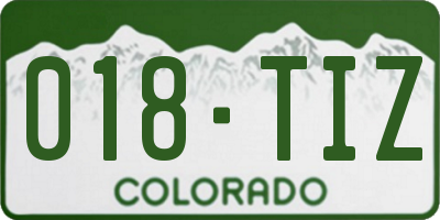 CO license plate 018TIZ