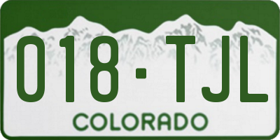CO license plate 018TJL