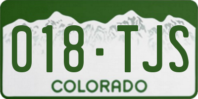 CO license plate 018TJS